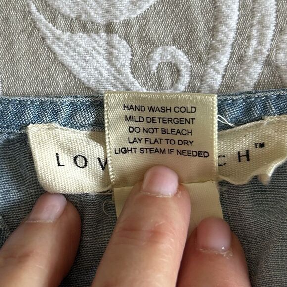 Lovestitch Sundress Women L Blue Chambray Maxi Straps Slit Preppy Boho Beach - Picture 5 of 12